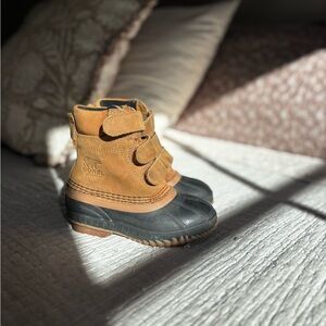 Sorel Kids Tan and Black Waterproof Boots